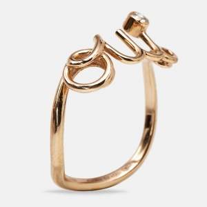 Dior Oui Diamond 18k Rose Gold Ring Size 52