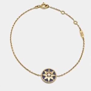 Dior Rose Des Vents Lapis Lazuli Diamond 18k Yellow Gold Bracelet