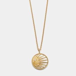 Dior Céleste Onyx Mother of Pearl Diamond 18k Yellow Gold Pendant Necklace