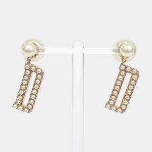 مملوكة مسبقًا Christian Dior Tribal Gold  Pearl Earrings