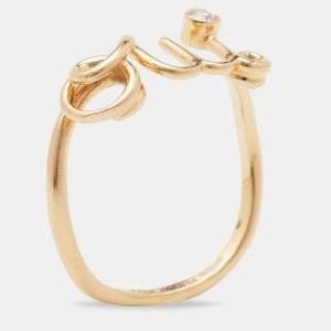 Dior Oui Diamond 18k Yellow Gold Ring Size 54