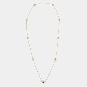 Dior Rose Des Vents Mother of Pearl Diamond 18k Yellow Gold Long Necklace