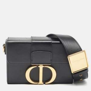 Pre Owned Dior Black Leather 30 Montaigne Box Bag