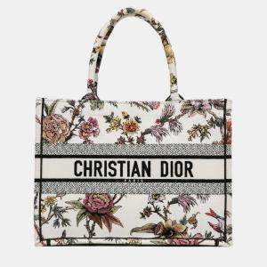 Dior White Medium Jardin Botanique Book Tote