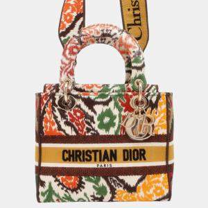 Dior Multicolor Canvas Lady D-Lite Medium Bag