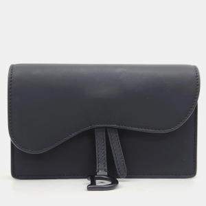 Christian Dior Black Leather Saddle Belt Bag