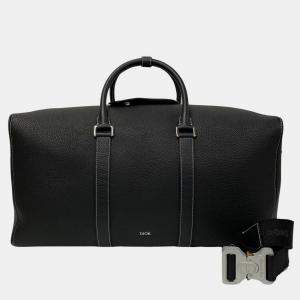 Dior Black Leather Leather Lingot 50 Duffel Bag