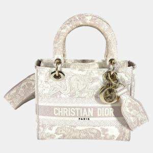 Dior Pink Canvas Medium Lady D-Lite Tote Bag