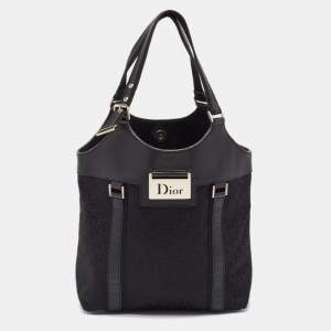 Dior Black Diorissimo Canvas and Leather Street Chic Tote