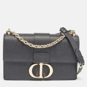 Dior Black Leather 30 Montaigne East West Chain Bag