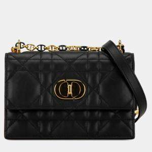 Christian Dior Black Lambskin Macrocannage Mini Miss Caro Bag 