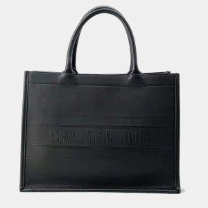 Dior Black Leather Medium Book Tote Tote Bag