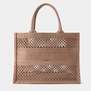 Dior Pink Canvas Medium Mesh Book Tote Tote Bag