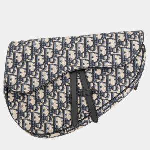 Dior Black Oblique Jacquard Saddle Shoulder Bags