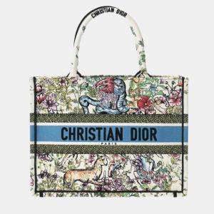 Dior Canvas Embroidered Medium D-Constellation Book Tote Tote Bag