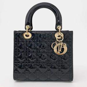 Christian Dior Patent Cannage Lady Bag Medium