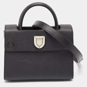 Dior Black Leather Mini Diorever Top Handle Bag