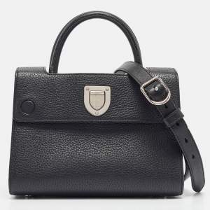 Pre Owned Dior Black Leather Mini Diorever Tote