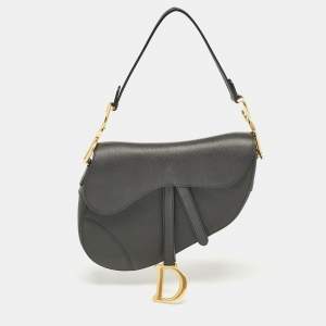 Dior Black Leather Saddle Bag