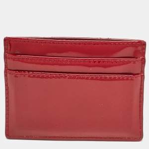 Dior Red Cannage Patent Leather Card Holder