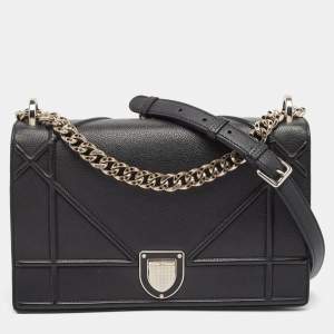 Dior Black Leather Medium Diorama Shoulder Bag