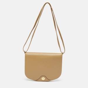 Dior Beige Honeycomb Monogram Coated Canvas and Leather Flap Crossbody Bag