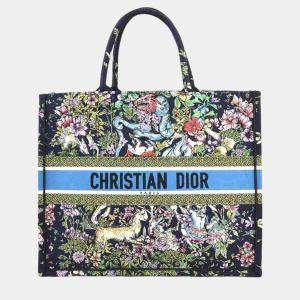 Dior Multicolor Canvas Embroidered Large D-Constellation Book Tote Bag 