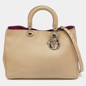 Dior Beige Leather Large Diorissimo Tote