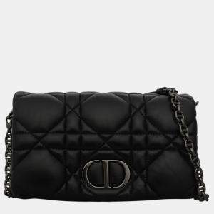 Christian Dior Black Calfskin Leather Caro Macrocannage Mini Bag