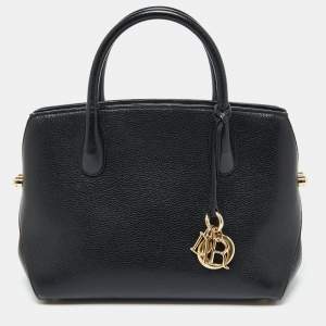 Pre Owned Dior Black Leather Open Bar Tote