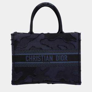 Dior Camouflage Embroidered Canvas Medium Book Tote Bag
