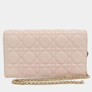 Dior Baby Pink Leather Cannage/Lady Dior Shoulder Bag