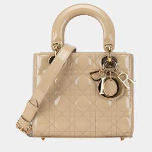 Pre Owned Dior Small Patent Cannage Lady Dior Bag