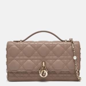 Dior Beige Cannage Leather Mini My Dior Top Handle Bag