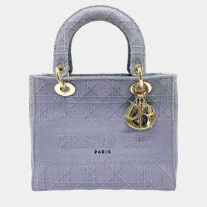 Christian Dior Lady Delight Canvas Blue Gold Handbag