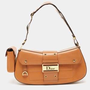 Pre Owned Dior Brown Leather Street Chic Columbus Avenue Shoulder Bag