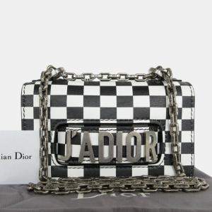 Christian Dior Leather Black x White JA Dior Shoulder Bag