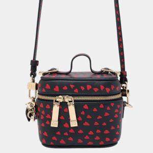 Dior Navy/Red Leather Heart Shoulder Mini Vanity bag