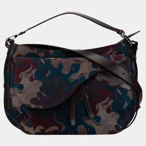 Dior Multicolour Peter Doig Canvas Camouflage Soft Saddle Bag