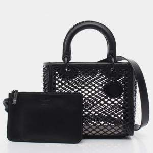 Christian Dior Black Leather Dior Lady Medium Handbag