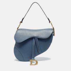 Dior Blue Leather Saddle Bag