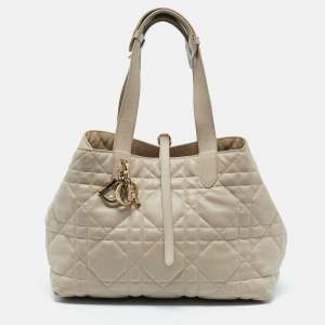 Dior Powder Beige Leather Medium Toujours Bag