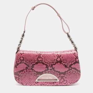 Dior Pink Leather and Python Malice Shoulder Bag