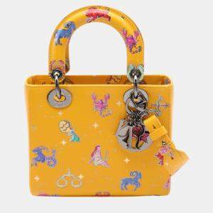 Christian Dior Yellow Multicolor Leather Dior Lady Handbag