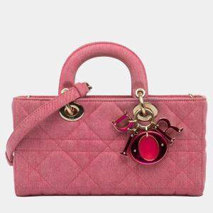 Dior Pink Medium Denim Macrocannage Lady D Joy