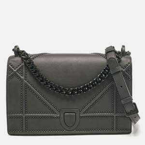 Pre Owned Dior Black Ultra Matte Leather Medium Diorama Shoulder Bag