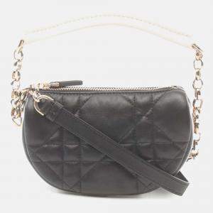 Dior Black Leather Micro Lambskin Cannage Vibe Hobo