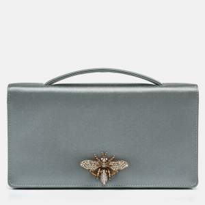 Dior Grey Satin D-Bee Clutch