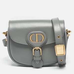 Pre Owned Dior Grey Leather Small Bobby Crossbody Bag