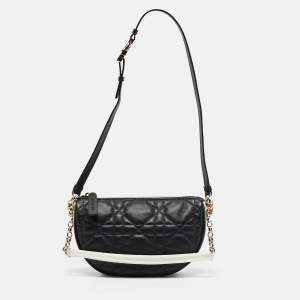 Dior Black Cannage Leather Small Vibe Hobo